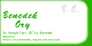 benedek ory business card